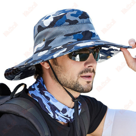 thin camouflage blue summer hats